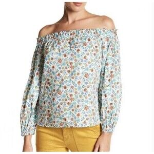 J Crew x Liberty Art Fabrics Floral Blouse Off Shoulder Edenham Top Size 2